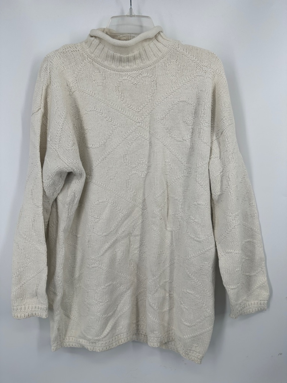 Cream Turtleneck Knit Sweater - Women's Cozy Pullover
